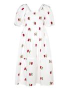 Cheri Fruit Dress Knælang Kjole White A-View