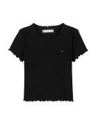 Essential Rib Top Ss Tops T-Kortærmet Skjorte Black Tommy Hilfiger