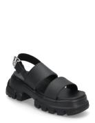 Tjw Chunky City Sandal Sandal Med Hæl Black Tommy Hilfiger