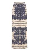 Bella Satin Look Palazzo Pants Designers Trousers Wide Leg Blue Malina