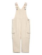 Long Denim Overalls With Pocket Bottoms Dungarees Beige Mango