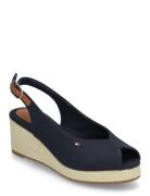 Flag Mid Wedge Espad Slingback Espadrillos Med Hæl Sandal Navy Tommy H...