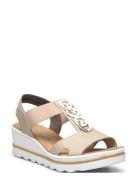 67498-00 Sandal Med Hæl Beige Rieker