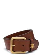 Logo-Keeper Leather Belt Bælte Brown Lauren Ralph Lauren