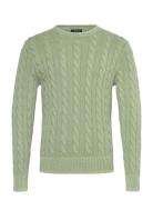 Cable-Knit Mineral-Dyed Cotton Sweater Designers Knitwear Round Necks ...