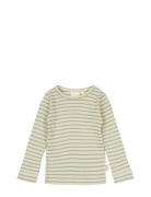 T-Shirt L/S Modal Striped Tops T-shirts Long-sleeved T-Skjorte Green P...