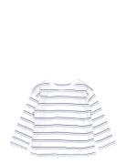 Striped Cotton T-Shirt Tops T-shirts Long-sleeved T-Skjorte White Mang...