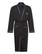 Cotton-Blend Jersey Robe Morgenkåbe Badekåbe Black Polo Ralph Lauren