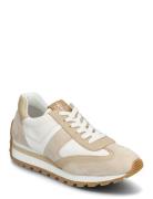 Dani Suede & Leather Sneaker Low-top Sneakers Beige Lauren Ralph Laure...