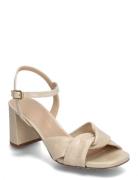 Medway_Gia Sandal Med Hæl Beige UNISA