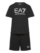 Tracksuit Sport Sets With Short-sleeved T-shirt Black EA7