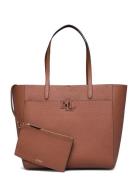 Pebbled Leather Large Cameryn Tote Bag Shopper Taske Brown Lauren Ralp...