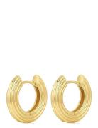 The Mini Ridged Amalfi Hinge Hoops- Gold Accessories Jewellery Earring...