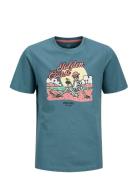 Jjelijah Tee Ss Crew Neck Jnr Tops T-Kortærmet Skjorte Blue Jack & J S