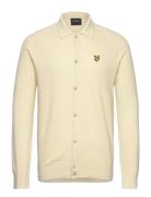 Linen Blend Knitted Shirt Tops Knitwear Cardigans Cream Lyle & Scott
