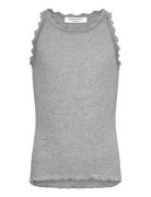 Rkbalta Modal Sl Lace Top Tops T-shirts Sleeveless Grey Rosemunde Kids