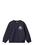 Sweatshirt Sander Tops Sweatshirts & Hoodies Sweatshirts Navy Wheat