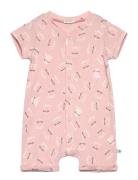 Overall Bodysuits Short-sleeved Pink United Colors Of Benetton