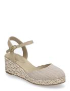 Chambray Mid Wedge Espad Sko Med Kilehæl Beige Tommy Hilfiger