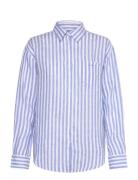 Rel Striped Linen Shirt Tops Shirts Linen Shirts Blue GANT