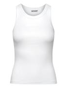 Ribbed Fitted Tank Top Tops T-shirts & Tops Sleeveless White Weekday