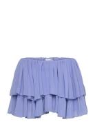 Frilled Mini Skirt Skirts Short Skirts Blue Monki