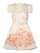 Vanna Pouf Sleeve Mini Dress Kort Kjole Cream Malina