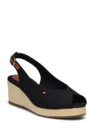 Flag Mid Wedge Espad Slingback Espadrillos Med Hæl Sandal Black Tommy ...