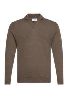 Casual Knit Tops Knitwear Round Necks Brown Lindbergh