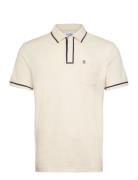 Earl Tncl Piq Sticke Tops Polos Short-sleeved Cream Original Penguin