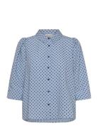 Bonoll Shirt Ss Tops Shirts Short-sleeved Blue Lollys Laundry