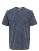 Onshellas Reg Frotte Ss Tee Tops T-Kortærmet Skjorte Navy ONLY & SONS