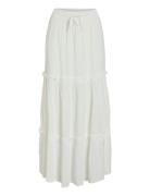 Vimesa Hw Long Skirt/Su/Ft/Ka Lang Nederdel Cream Vila