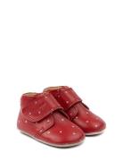Beginners™ Velcro Print Slippers Hjemmesko Red Pom Pom