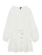 Vmolya Ls Short Dress Wvn Ga Kort Kjole White Vero Moda