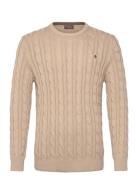 Ethan Cable Ck Designers Knitwear Round Necks Beige Morris