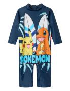 Nmmmagic Pokemon Uv 3/4 Suit Sky Badetøj Navy Name It