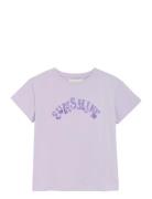 T-Shirt Ss Tops T-Kortærmet Skjorte Purple Creamie