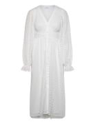 Broderie Anglaise Midi Dress Knælang Kjole White Bubbleroom