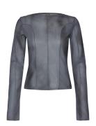 Printed Long Sleeve Tops T-shirts & Tops Long-sleeved Grey Weekday