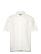 Wbbanks Linen Shirt Designers Shirts Short-sleeved Cream Woodbird