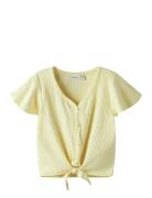Nmffsand Ss Short Top Tops T-Kortærmet Skjorte Yellow Name It