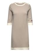 Nour Contrast Dress Dresses Knitted Dresses Beige BUSNEL