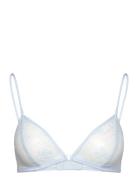 Sheer Lace Triangle Bra Lingerie Bras & Tops Soft Bras Bralette Blue W...