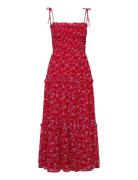 Tjw Aop Chiffon Maxi Dress Ext Maxikjole Festkjole Red Tommy Jeans