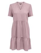 Onltiri-Caro S/S V-Neck Lin Dress Cc Pnt Kort Kjole Purple ONLY