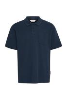 Cfcameron 0210 Waffle Polo Tops Polos Short-sleeved Black Casual Frida...