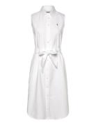 Belted Oxford Sleeveless Shirtdress Dresses Shirt Dresses White Polo R...