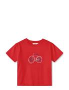 Sommer Bike T-Shirt Tops T-Kortærmet Skjorte Red Fliink