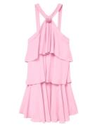 Vmfelicia Sl Ruffle Short Dress Exp Kort Kjole Pink Vero Moda